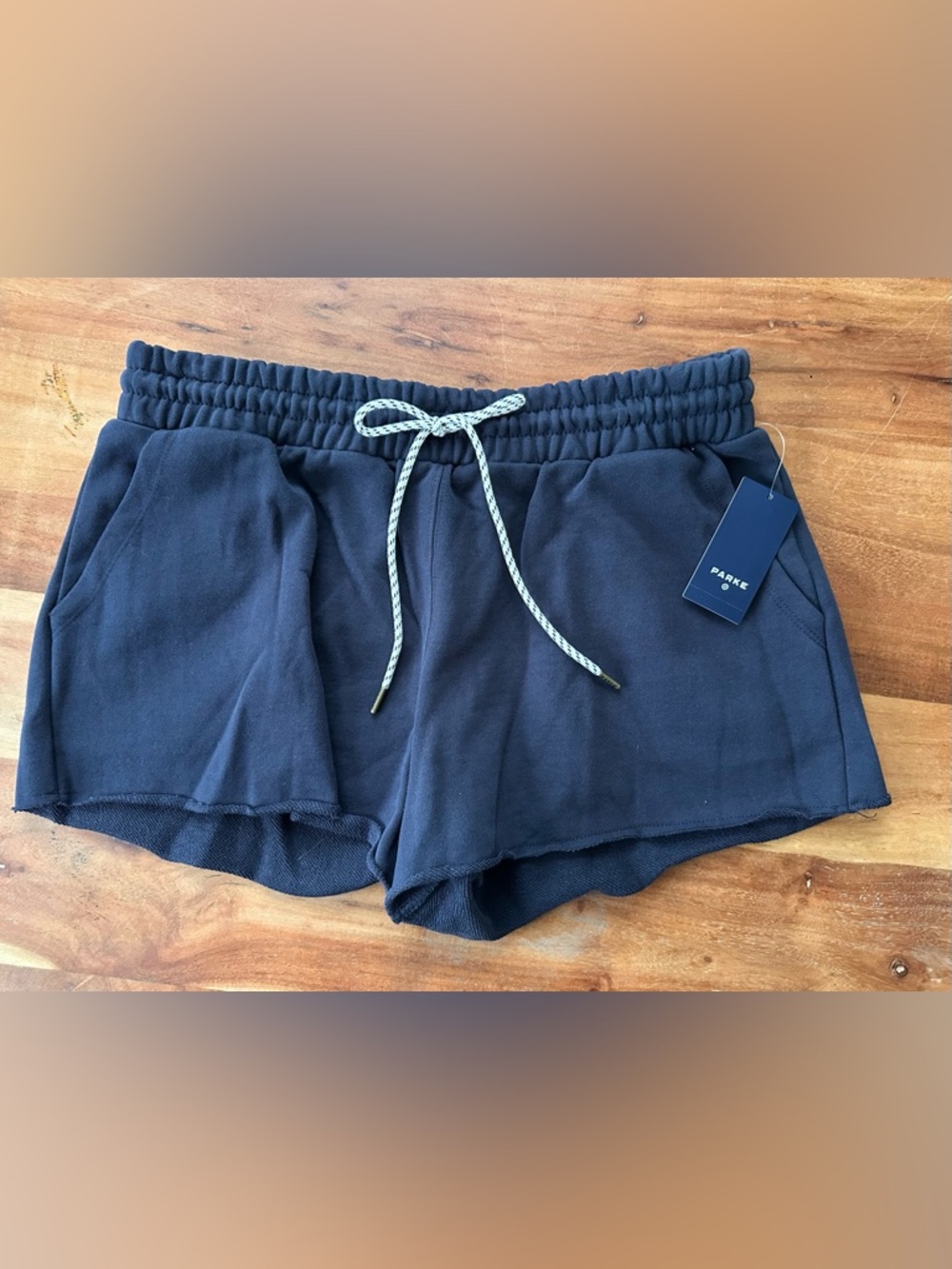 PARKE x Target Womens Mid-Rise French Terry Sweatshorts Navy Blue Medium NEW